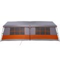 vidaXL Rodinný stan so strechou Šedá a oranžová 622 x 295 x 238 cm