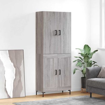 vidaXL Vysoká skrinka sivý dub sonoma 69,5x34x180 cm spracované drevo