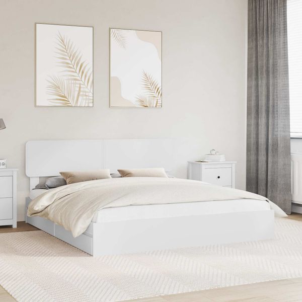 vidaXL Úložná posteľ so zásuvkou Biela 180 x 200 cm Kompozitné drevo