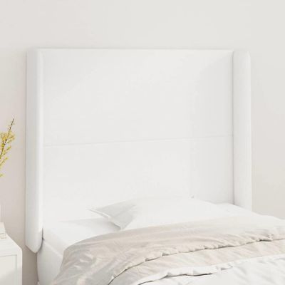 vidaXL Čelo postele so záhybmi biely 103 x 16 x 118/128 cm umelá koža