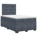 vidaXL Posteľ boxspring s matracom Tmavosivá 120 x 200 cm Zamat