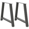 vidaXL Nohy k jedálenskému stolu v tvare A, 2 ks, antracitové, 100 x (72-73) cm, oceľ