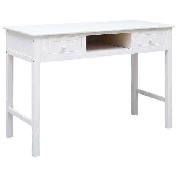 vidaXL Písací stôl biely 110x45x76 cm drevený