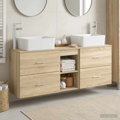 vidaXL Set kabinetov do kúpeľne 3 ks Dub sonoma 53 x 34,5 x 63 cm