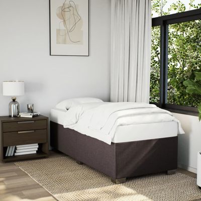 vidaXL Posteľ bez matraca tmavohnedá 80x200 cm látka