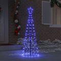 vidaXL LED Vianočný stromček so zemnými kolíkmi Modrá 250 cm Železo