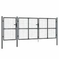 vidaXL Pletená záhradná brána antracitová 400x125 cm pozinkovaná oceľ