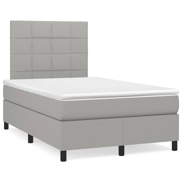 vidaXL Boxspring posteľ s matracom bledosivá 120x190 cm látka