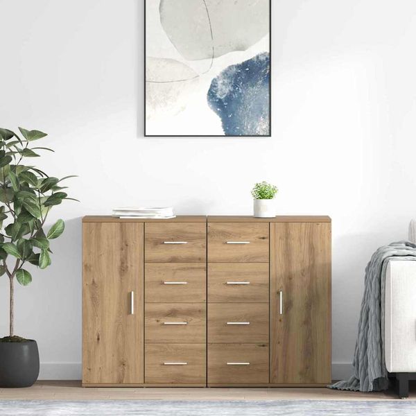 vidaXL Komody so zásuvkou Corona 2 pcs Remeselný dub 59 x 39 x 80 cm