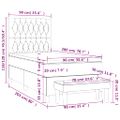 vidaXL Posteľný rám boxspring s matracom tmavosivý 90x200 cm zamat