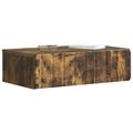 vidaXL Nástenný bočný stôl Dymový dub 59 x 34,5 x 17 cm