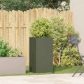 VidaXL kvetináč Olive Green 40x40x80 cm Oceľ valcovaná za studena