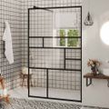 vidaXL Sprchová zástena s priehľadným ESG sklom 100x195 cm čierna
