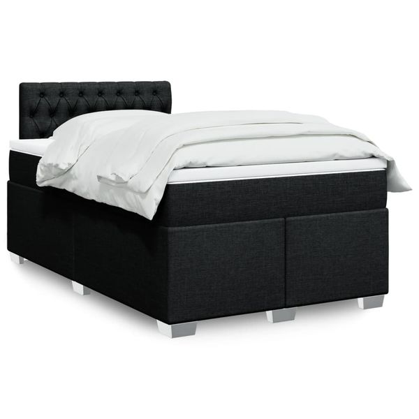 vidaXL Boxspring posteľ s matracom čierny 120x200 cm látka