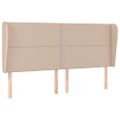vidaXL Čelo postele so záhybmi kapučínové 203x23x118/128 cm umelá koža