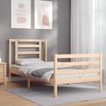 vidaXL Rám postele s čelom 100x200 cm masívne drevo