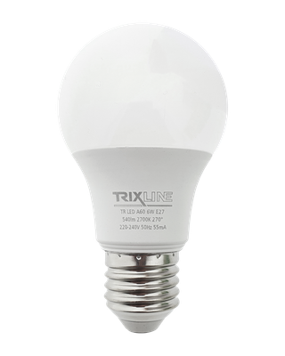 LED žiarovka Trixline 6W 540lm E27 A60 teplá biela