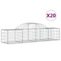 vidaXL Oblúkový gabionový kôš 20 ks 200x50x40/60 cm pozinkované železo