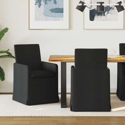 vidaXL Jedálenské stoličky 2 pcs Čierna 57 x 67 x 95 cm látka