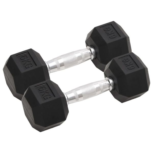 vidaXL Jednoručné činky 2 ks 12 kg celkové liatina