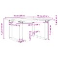 vidaXL Konferenčný stolík v tvare O 70x70x40 cm borovica a oceľ