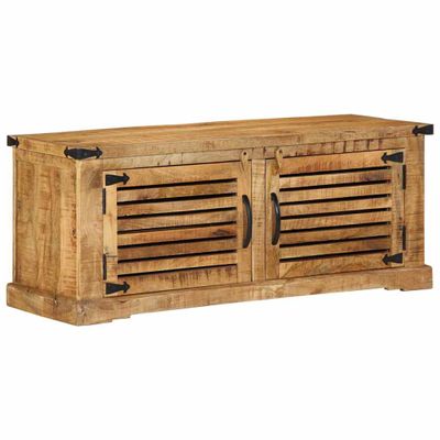 vidaXL Skriňa na topánky 110 x 38 x 45 cm Masívne mango drevo Hnedá