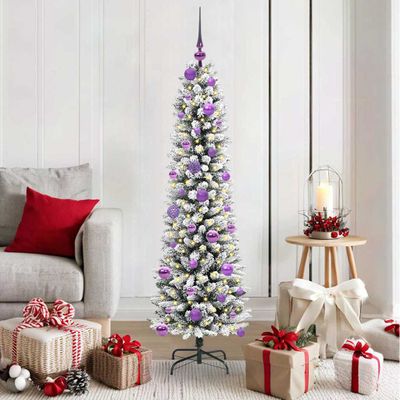 vidaXL Umelý vianočný stromček Biela 150 cm PVC, kov a plast
