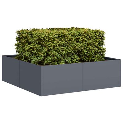 vidaXL Kvetináč antracitový 100x100x30 cm oceľ
