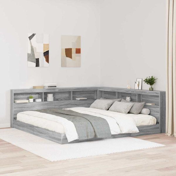 vidaXL Úložné čelo s poličkou Sivý Sonoma 180 cm Kompozitné drevo