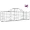 vidaXL Oblúkový gabionový kôš 15 ks 200x30x60/80 cm pozinkované železo