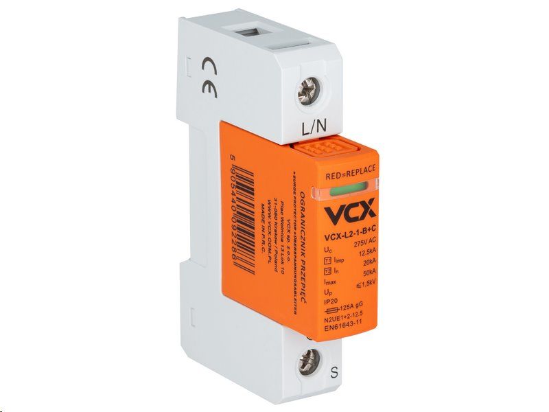 Prepäťová ochrana VCX L2-1-B+C AC trieda T1T2 (B+C) 1P 12,5 kA