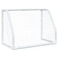 vidaXL Detské futbalové bránky 2 ks s loptou biele 64x35x48 cm kovové