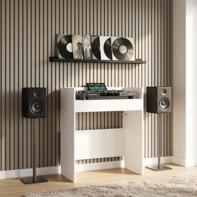 vidaXL DJ stôl Biela 102 x 45 x 102 cm Kompozitné drevo