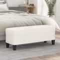 vidaXL Lavička krémová 100x35x41 cm umelá koža