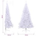 vidaXL Umelý polovičný vianočný stromček+stojan, biely 240 cm, PVC