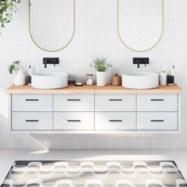 vidaXL Kúpeľňová doska 200x40x(2-6) cm neošetrený masív