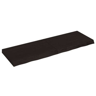 vidaXL Stolová doska tmavohnedá 120x40x(2-6) cm ošetrený dubový masív