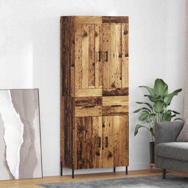 vidaXL Highboard 2 pcs Staré drevo Kompozitné drevo
