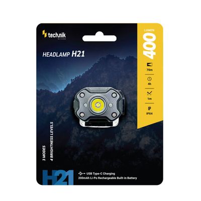 Technik MT-H21 čelovka (vstavaná batéria) + USB-C (400 lm)