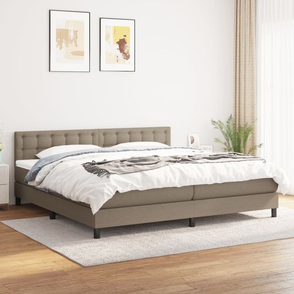 vidaXL Boxspring posteľ s matracom sivohnedý 200x200 cm látka