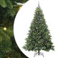 vidaXL Umelý vianočný stromček s 300 LED-i Zelená 210 cm PE a PVC