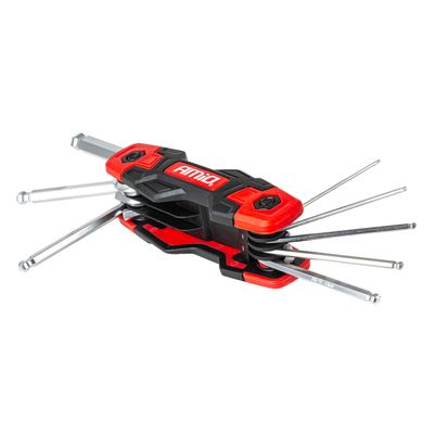 Imbusové kľúče HEX s guľovou koncovkou, skladacie, 8 ks, CR-V AMiO-04788