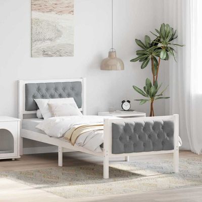 vidaXL Rám postele Svetlosivá 80 x 200 cm Masívne borovicové drevo