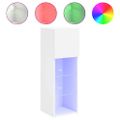 vidaXL TV skrinky s LED svetlami 2 ks biele 30,5x30x90 cm