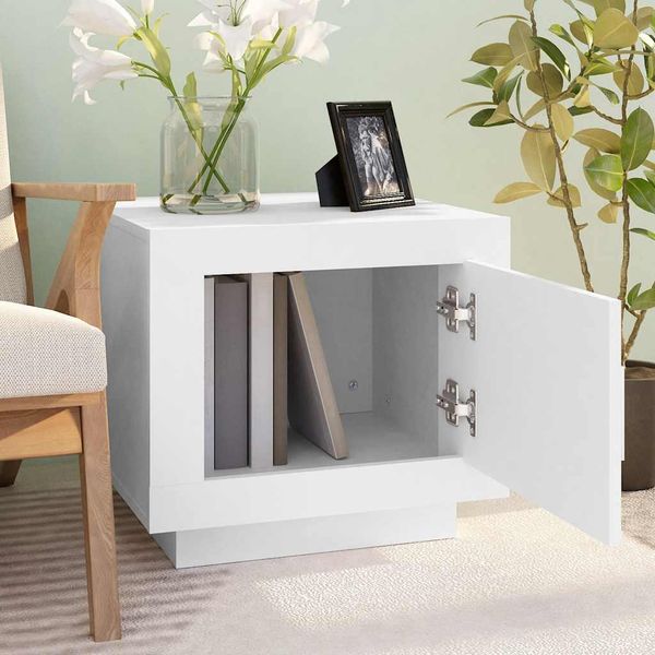 vidaXL Konferenčný stolík biely 51x50x45 cm spracované drevo