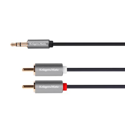 Kábel Jack 3.5mm stereo/2x Cinch 3m KRUGER & MATZ KM1216 Basic