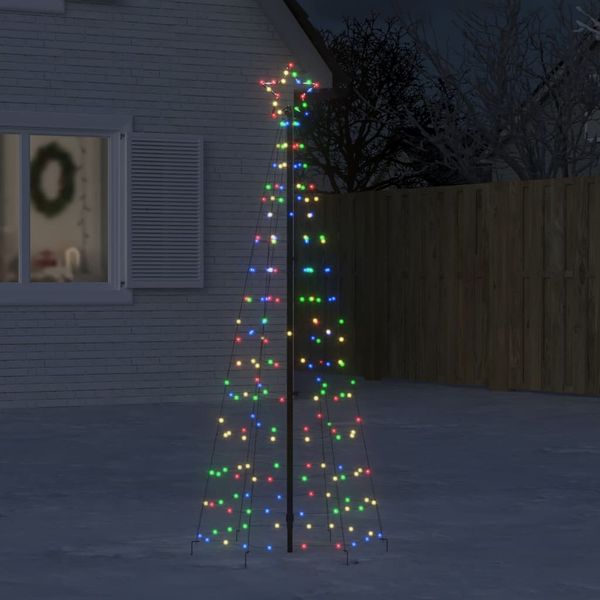 vidaXL LED vianočný stromček s hrotmi 220 LED farebné 180 cm