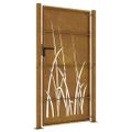 vidaXL Záhradná brána 100x175 cm, oceľ Corten, dizajn s trávou