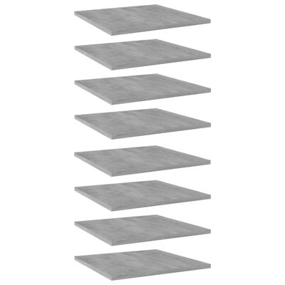 vidaXL Prídavné police 8ks, betónovo sivé 40x40x1,5cm kompozitné drevo