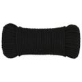 vidaXL Pracovné lano čierne 5 mm 100 m polyester